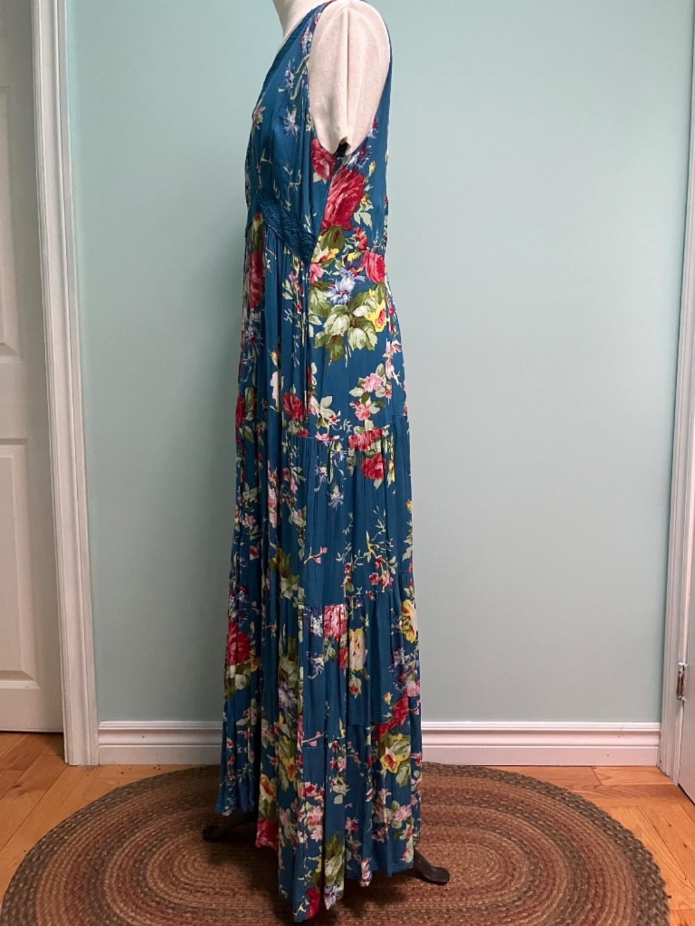 April Cornell maxi -dress with full tiered skirt, Sz M - Picture 3 of 7